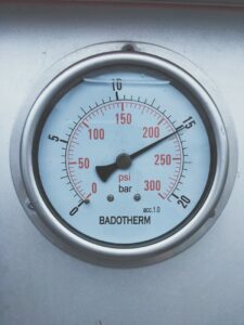 close up of pressure gauge equipment